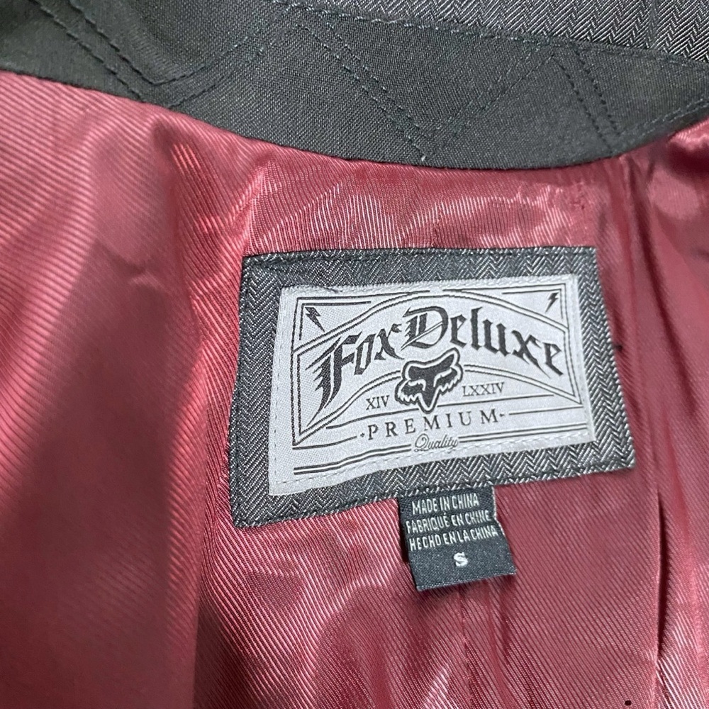 Fox Racing Deluxe Pinstripe Charcoal Gray Blazer Jacket Men's Punk Skater Sz S - Picture 14 of 14